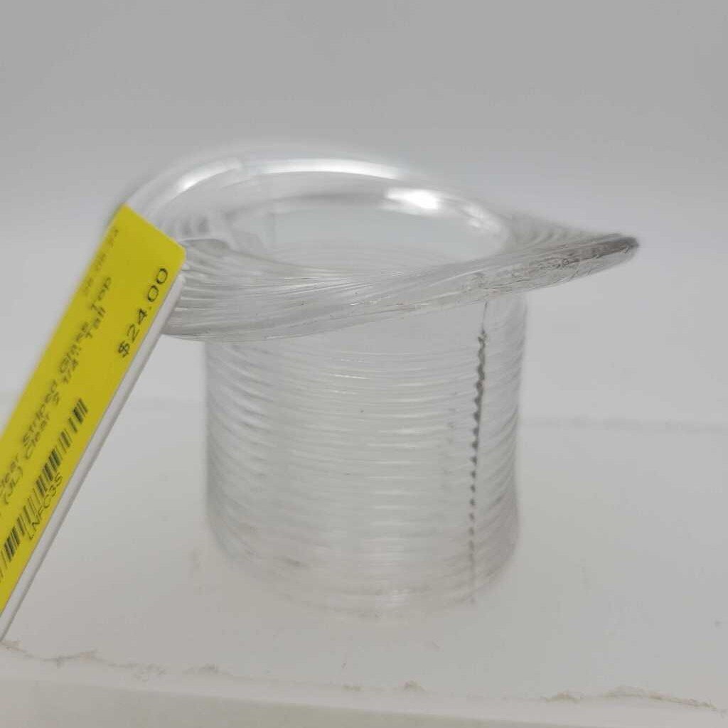 Clear Striped Glass Top Hat (JL)