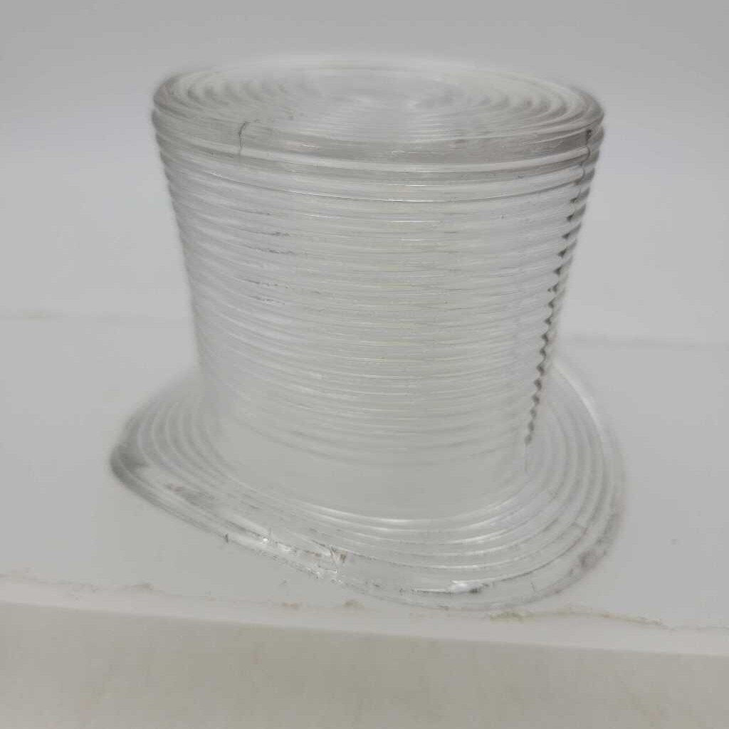 Clear Striped Glass Top Hat (JL)
