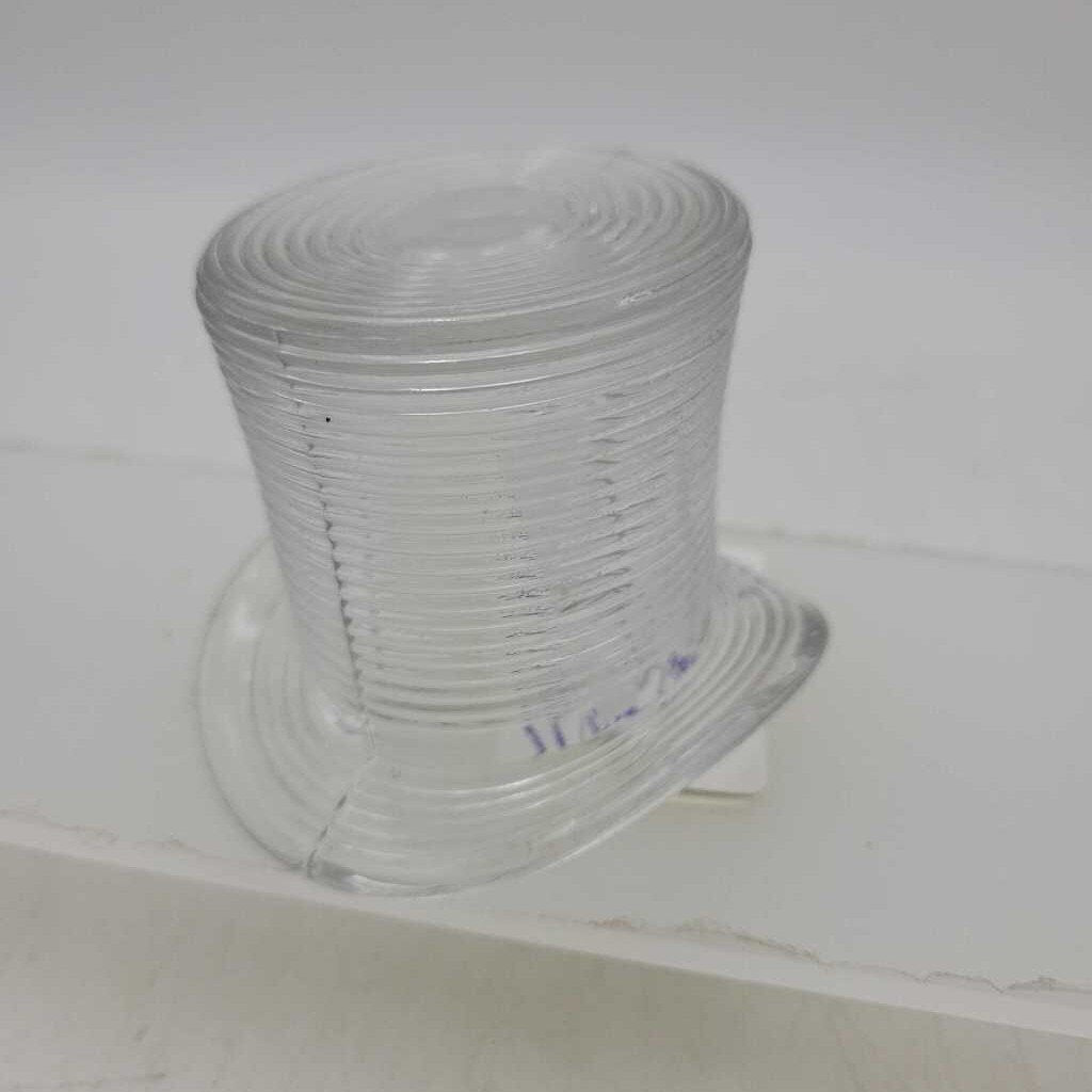 Clear Striped Glass Top Hat (JL)