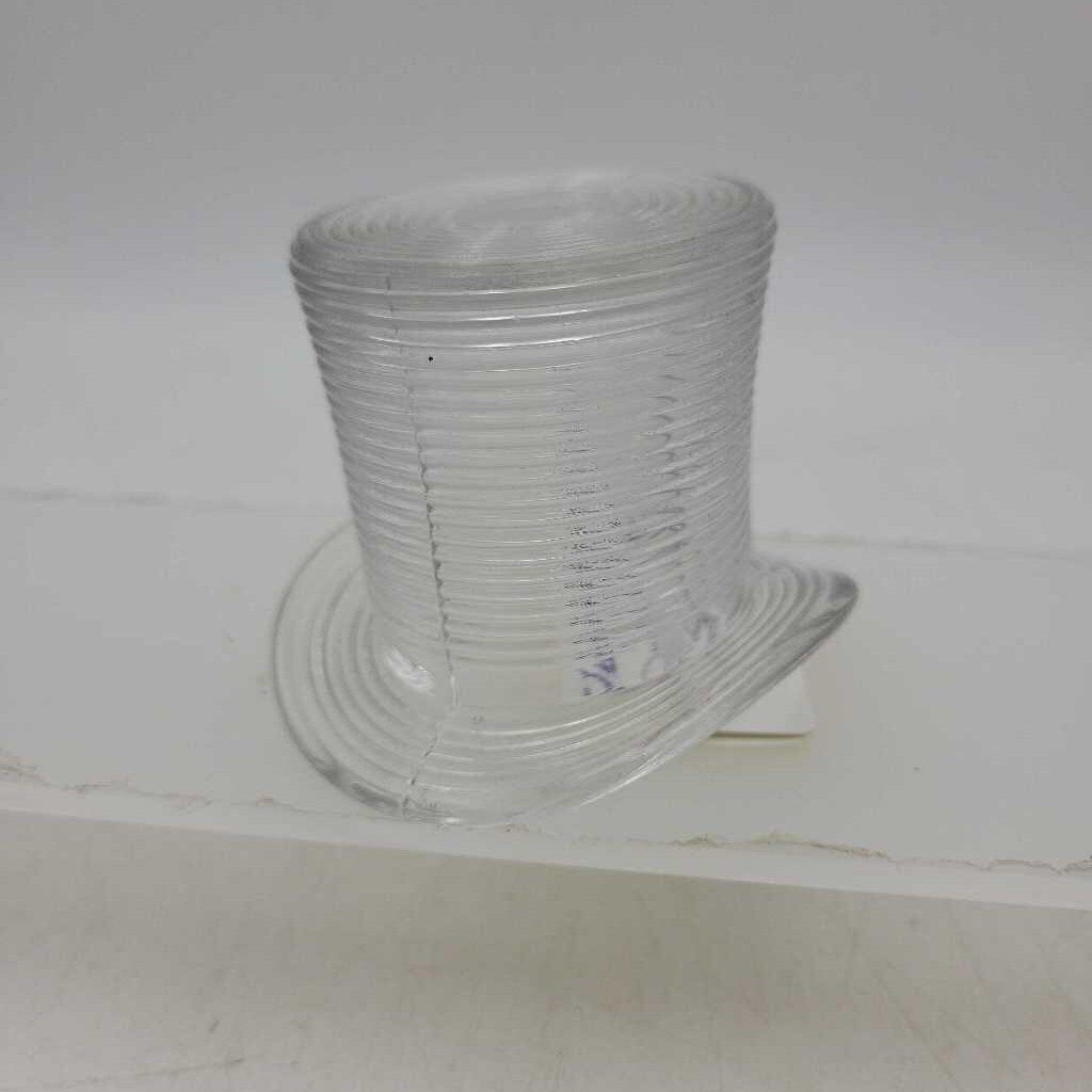 Clear Striped Glass Top Hat (JL)