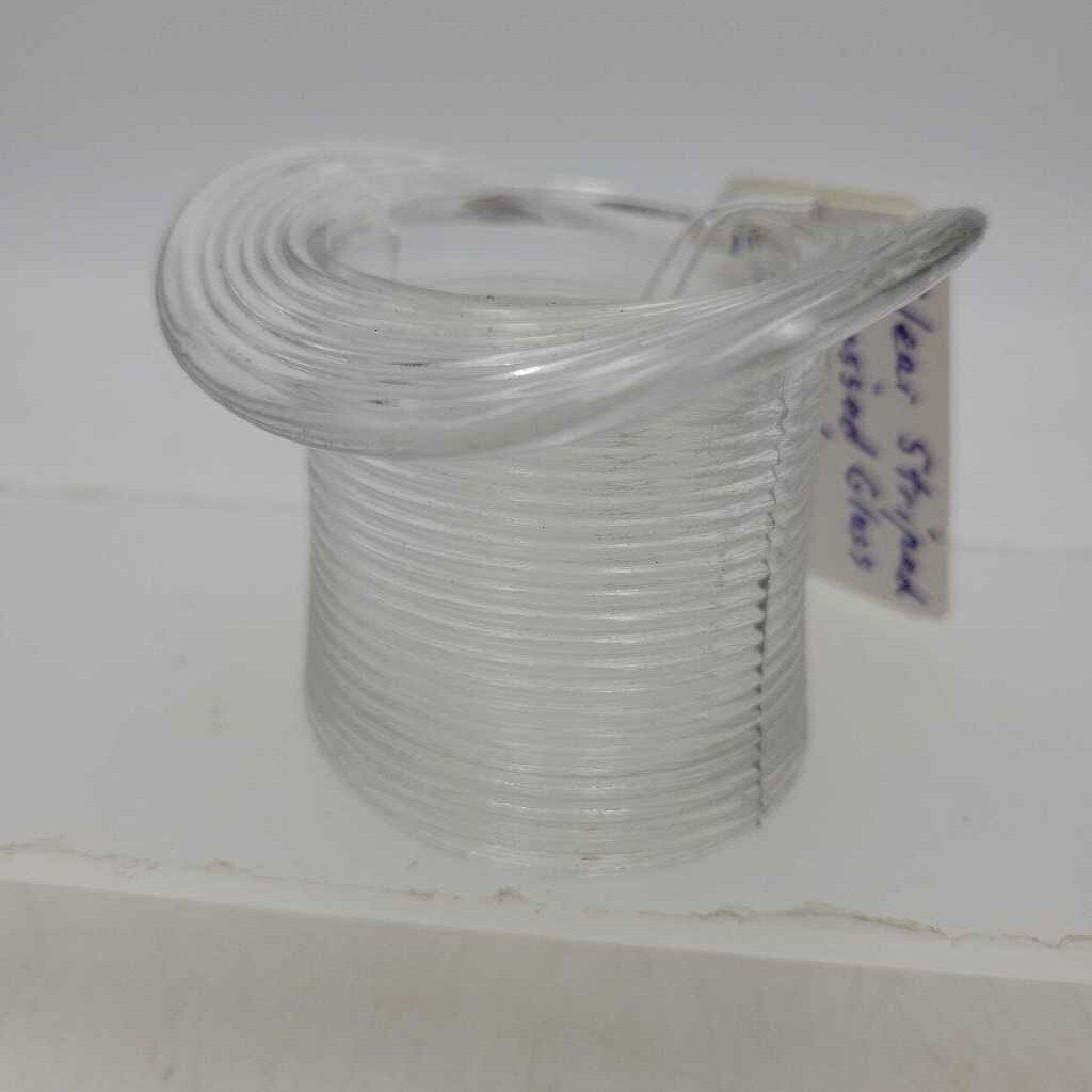 Clear Striped Glass Top Hat (JL)