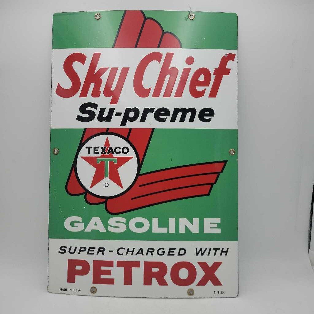 SkyChief Texaco Porcelain Sign from 1964 (JEF)