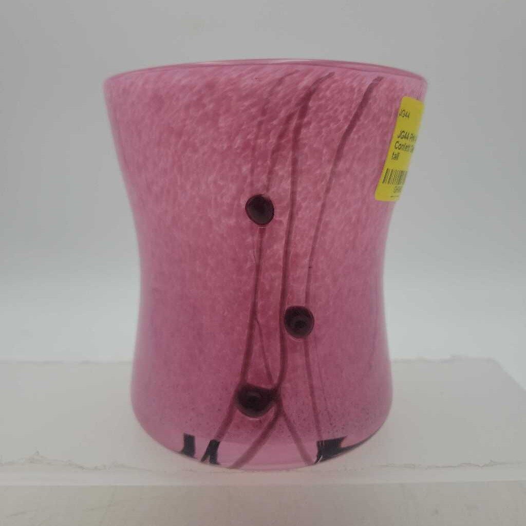 Pink Art Glass Vase - Confetti Glass 4" (JG44)