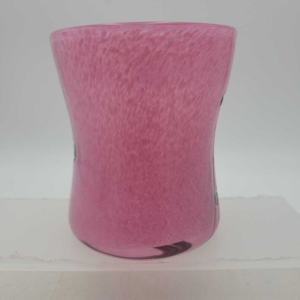 Pink Art Glass Vase - Confetti Glass 4" (JG44)