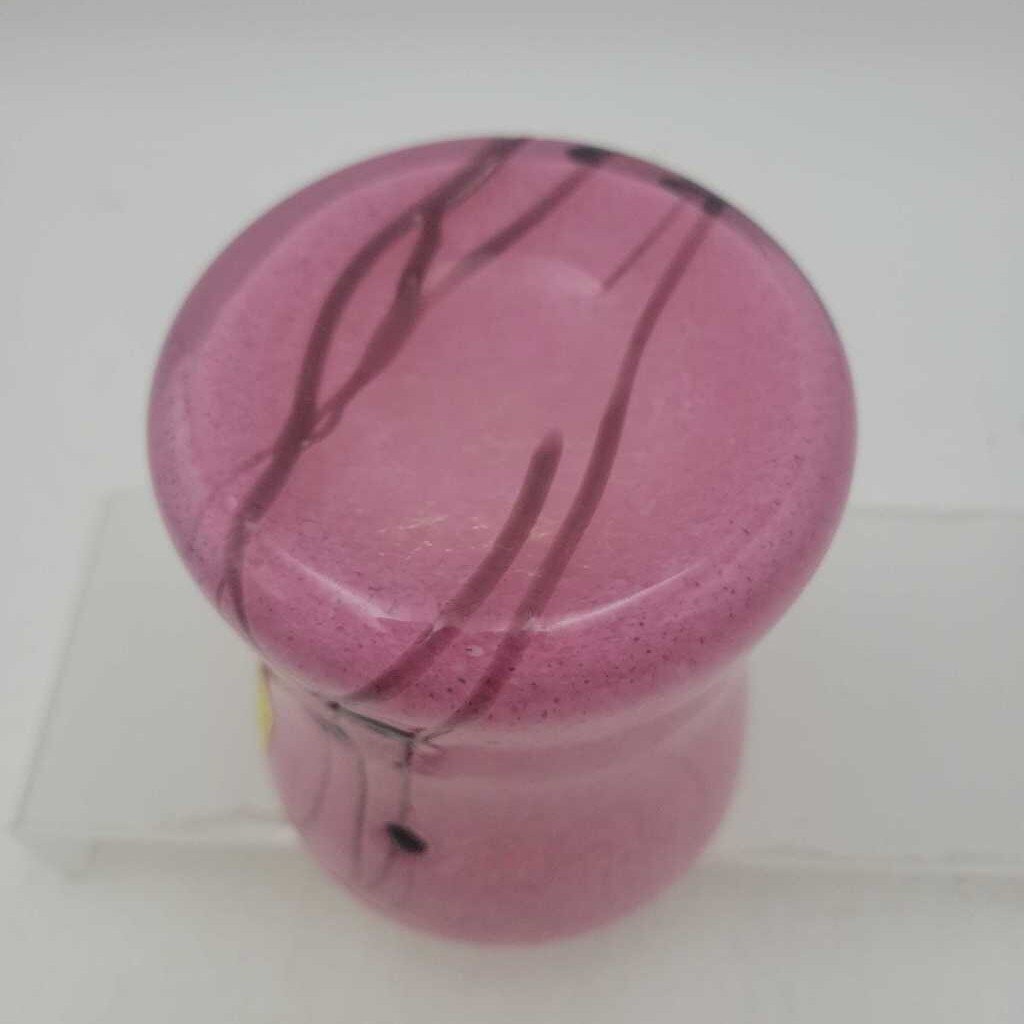 Pink Art Glass Vase - Confetti Glass 4" (JG44)