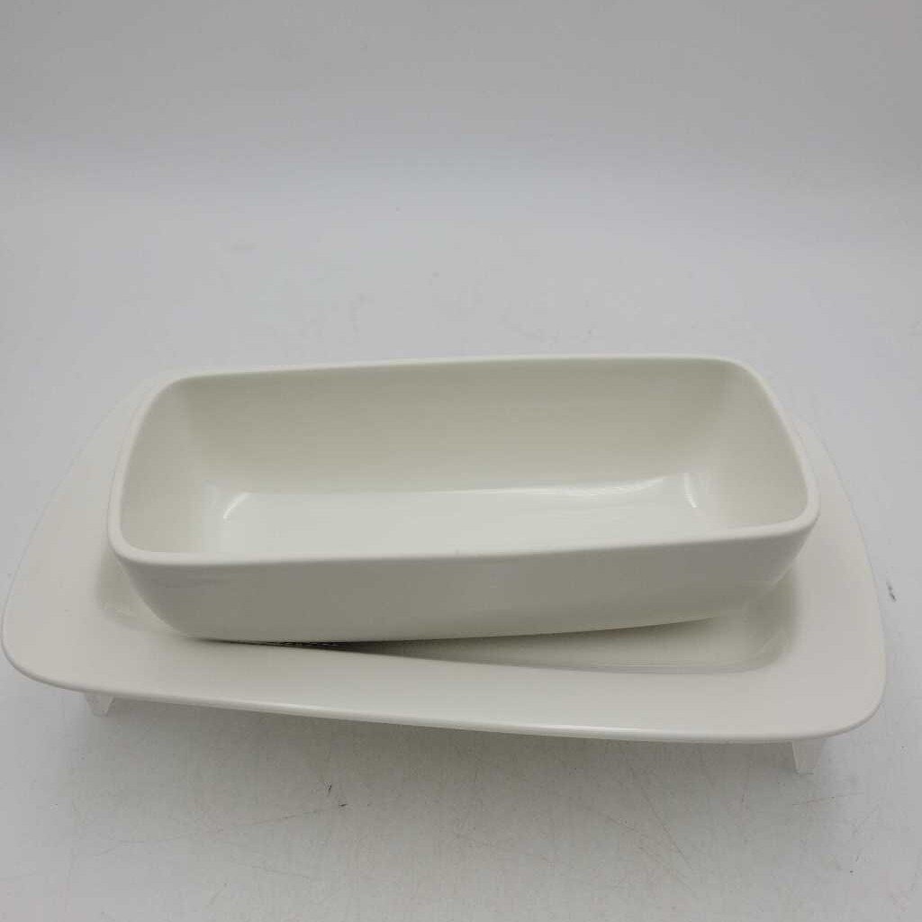 Noritake White Modern Covered Butter Dish (JG44)