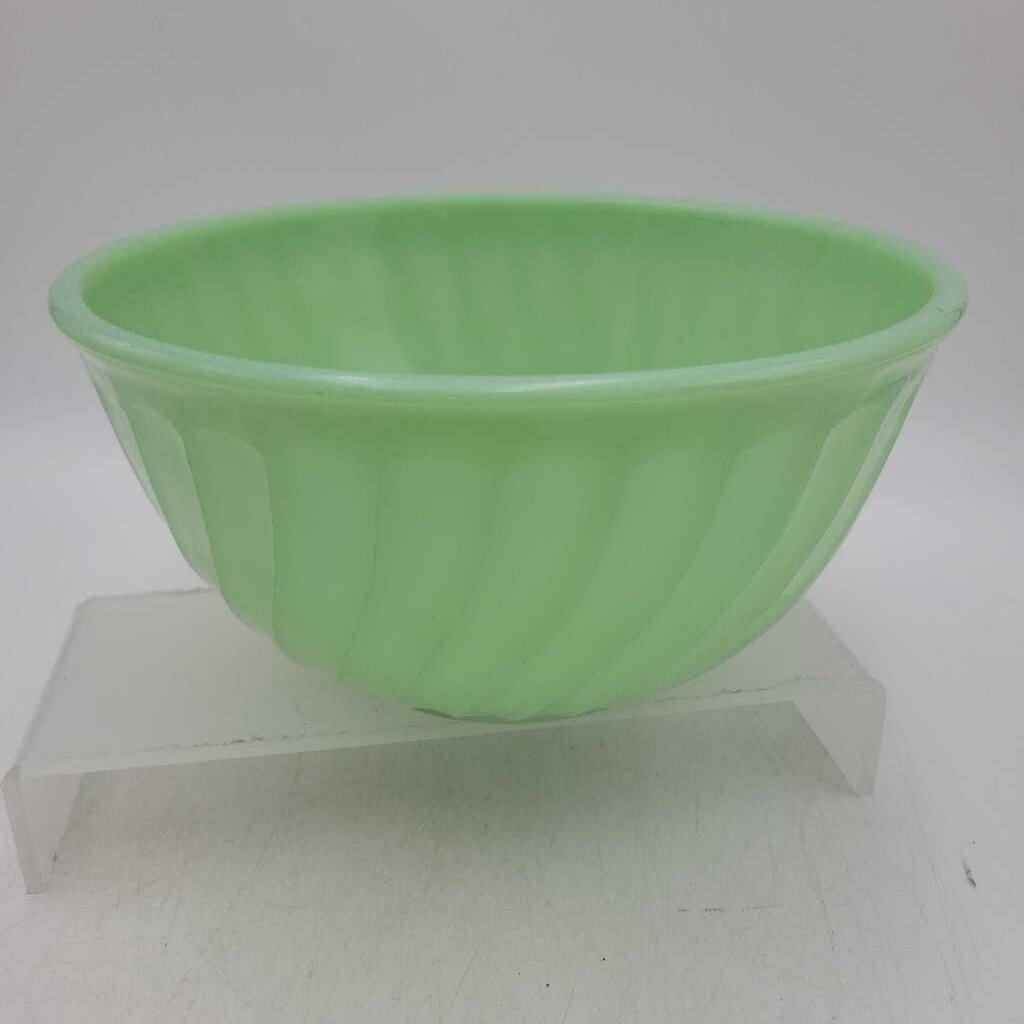 Jadeite Bowl Fire King Swirl (KAR)