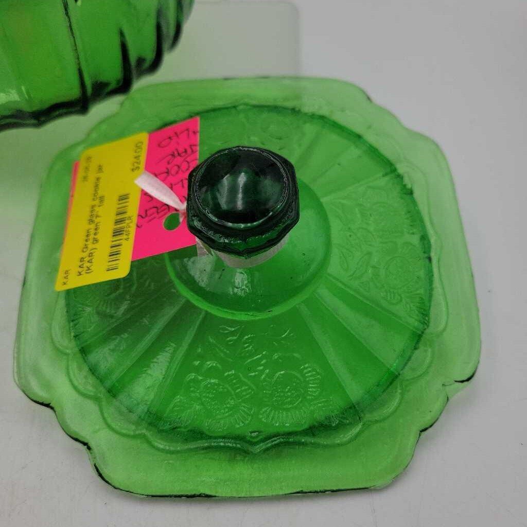 Green glass cookie jar (KAR)