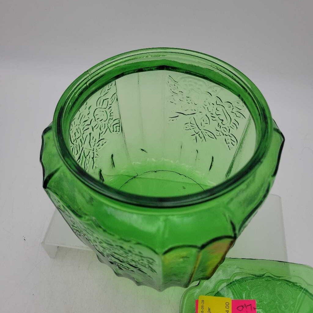 Green glass cookie jar (KAR)