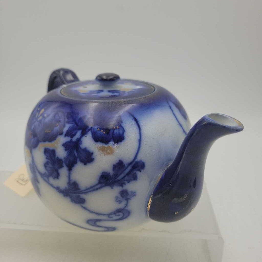 26-012 - Vintage Burleigh ware Blue & White Teapot (JM)