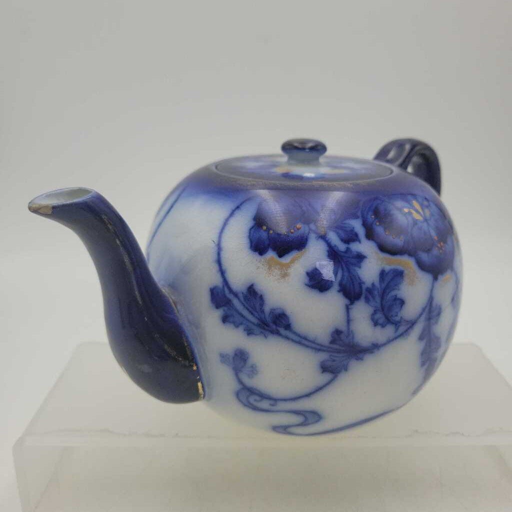 26-012 - Vintage Burleigh ware Blue & White Teapot (JM)