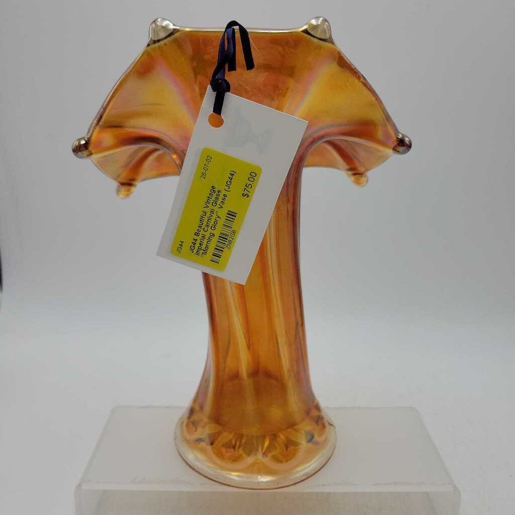 Beautiful Vintage Imperial Carnival Glass "Morning Glory" Vase (JG44)