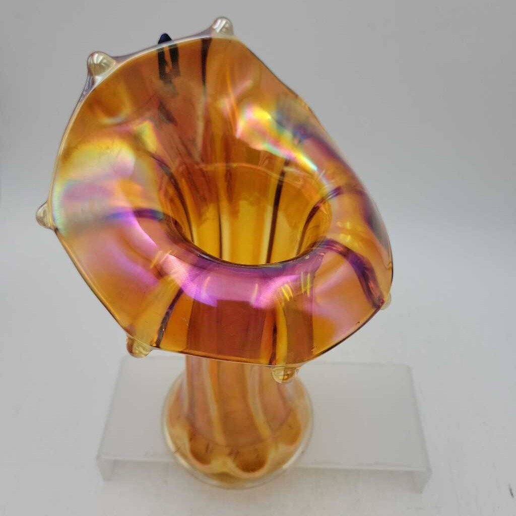 Beautiful Vintage Imperial Carnival Glass "Morning Glory" Vase (JG44)