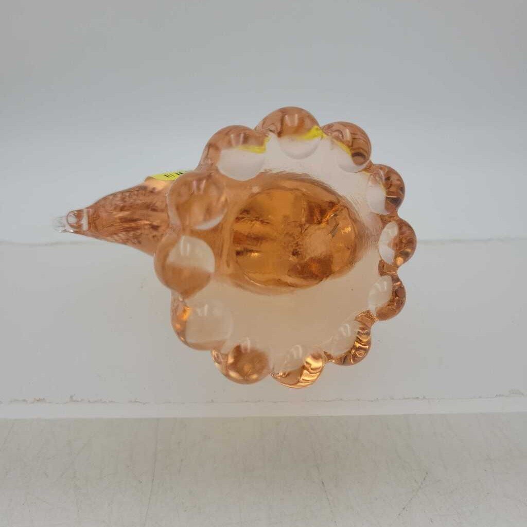 Peach Art Glass Fish on Stand (JG44)