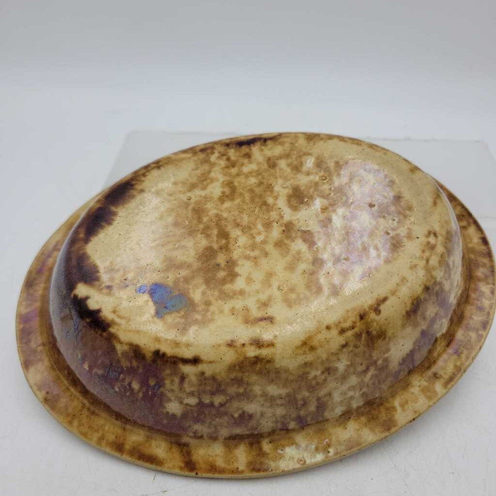Brown Spattered Oval Bowl (JG44)