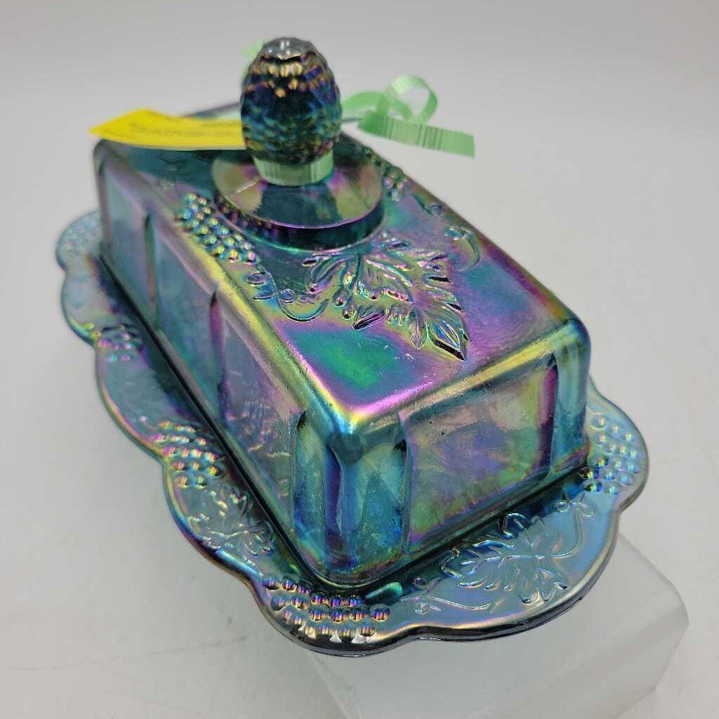 Indiana glass Iridescent Butter Dish (TRE)