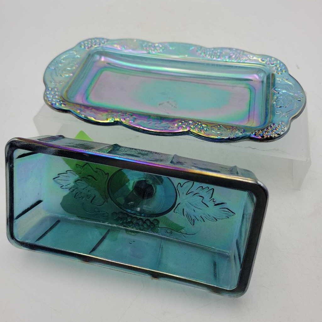 Indiana glass Iridescent Butter Dish (TRE)