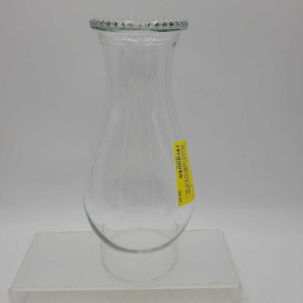 2 3/4 " Oil Lamp Lantern pie Crust stippled top Glass Chimney (JAS)