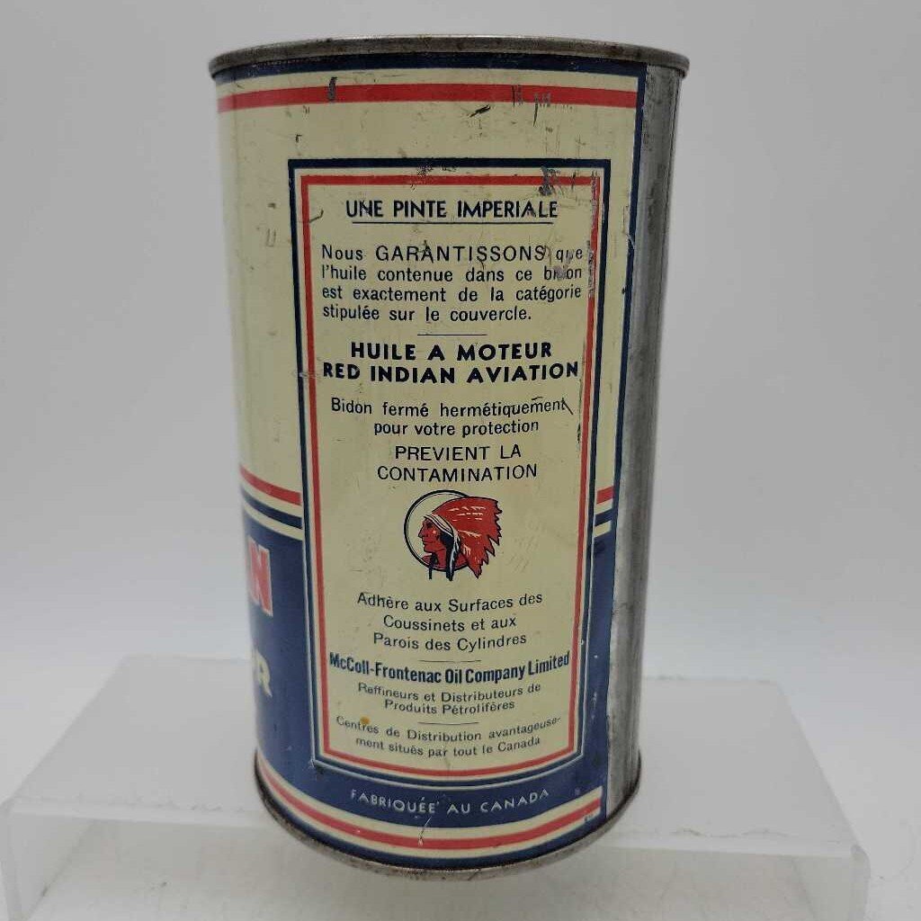 Red Indian Aviation motor oil Tin Quart Can (Jef)