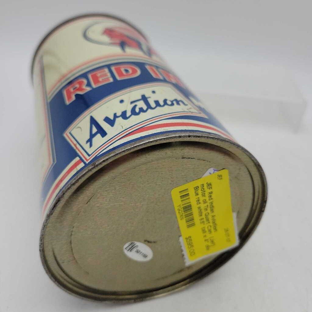 Red Indian Aviation motor oil Tin Quart Can (Jef)