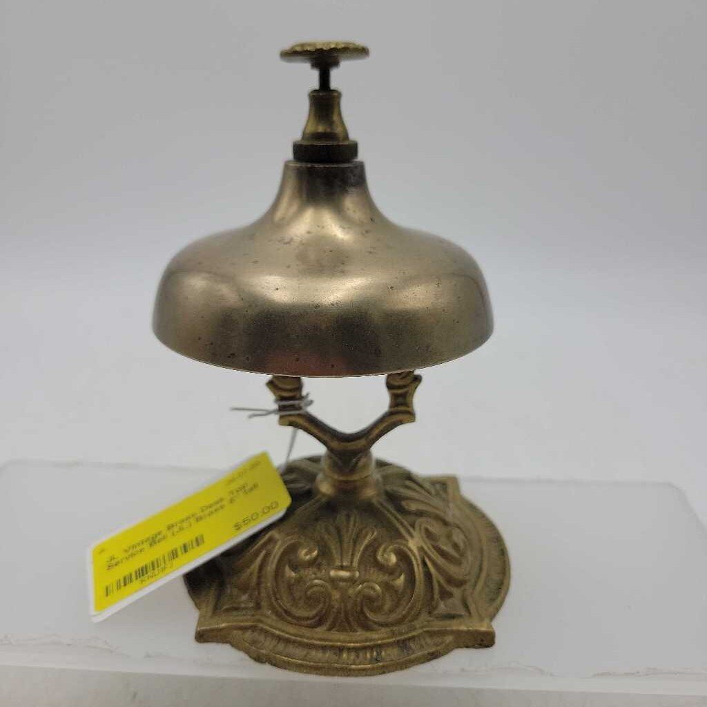Vintage Brass Desk Top Service Bell (JL)