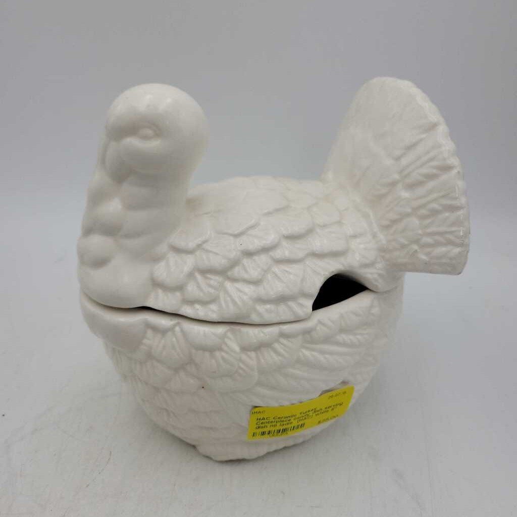 Ceramic Turkey Centerpiece candy dish serving dish no ladle (HAC)