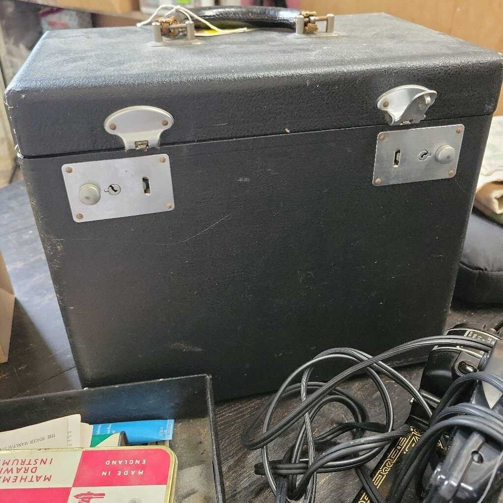 Singer Featherweight Sewing Machine and All.(bobbin at Front Desk)