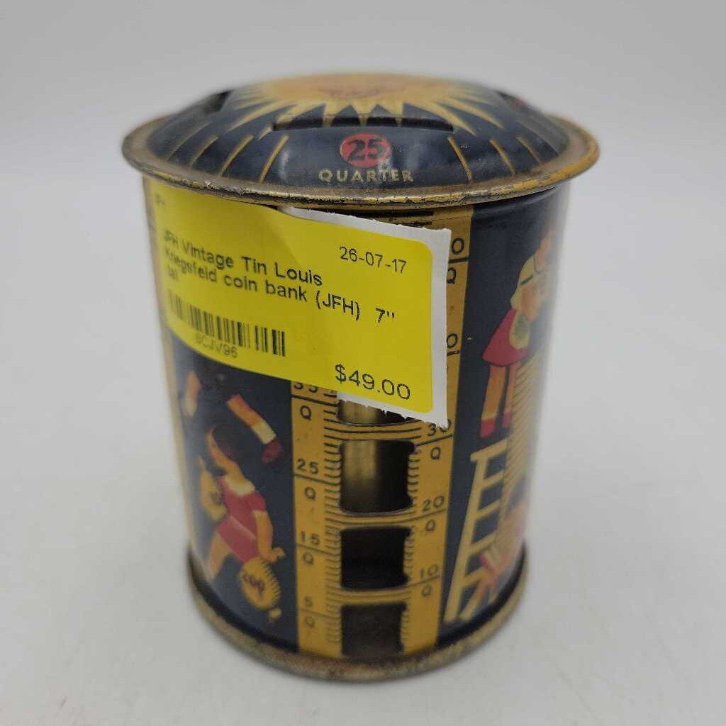 Vintage Tin Louis Kriegsfeld coin bank (JFH)