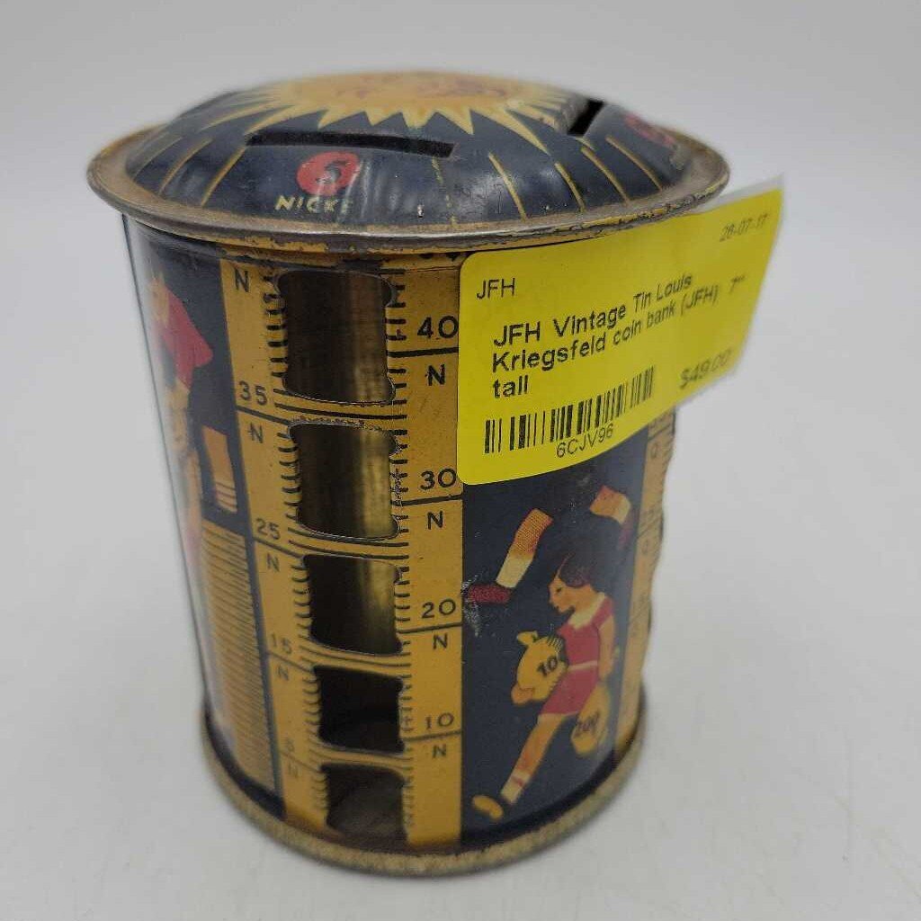 Vintage Tin Louis Kriegsfeld coin bank (JFH)