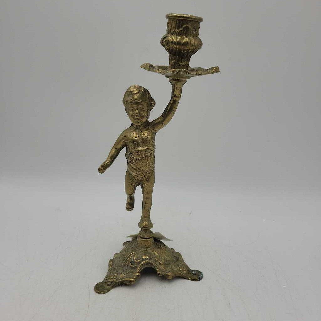 Brass Cherub Candlestick (CM1163) (COL)