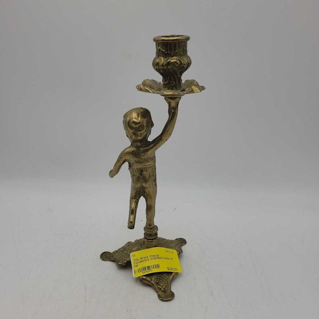 Brass Cherub Candlestick (CM1164)
