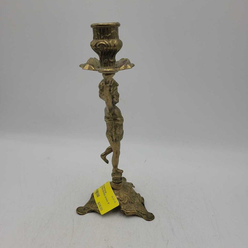 Brass Cherub Candlestick (CM1164)