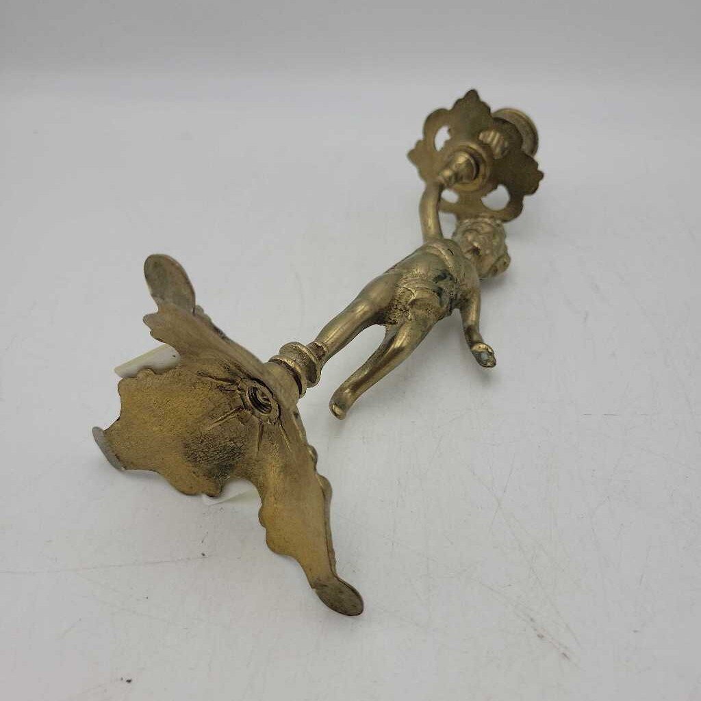 Brass Cherub Candlestick (CM1164)