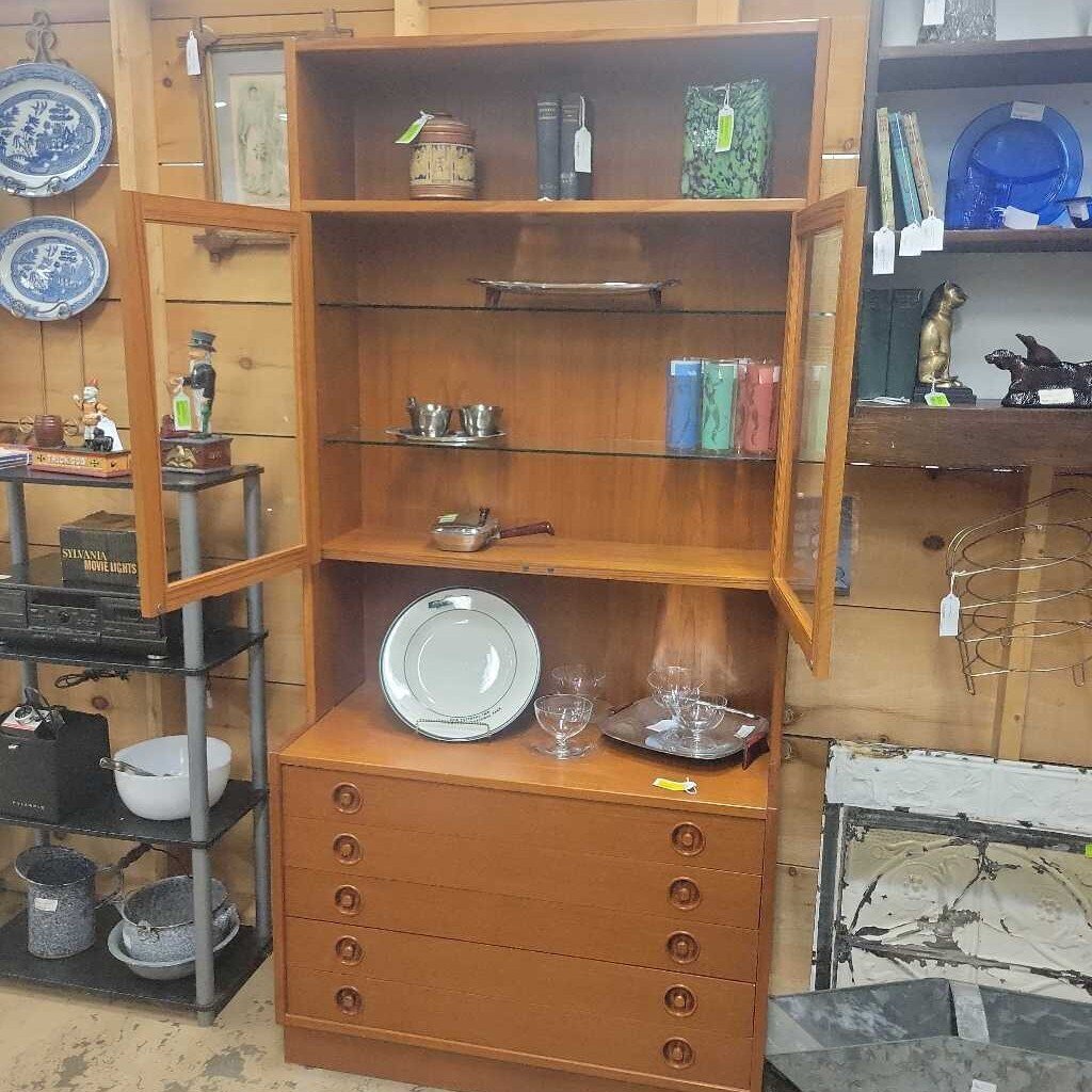 MCM Teak 5 Drawer Wall Unit (LOR)