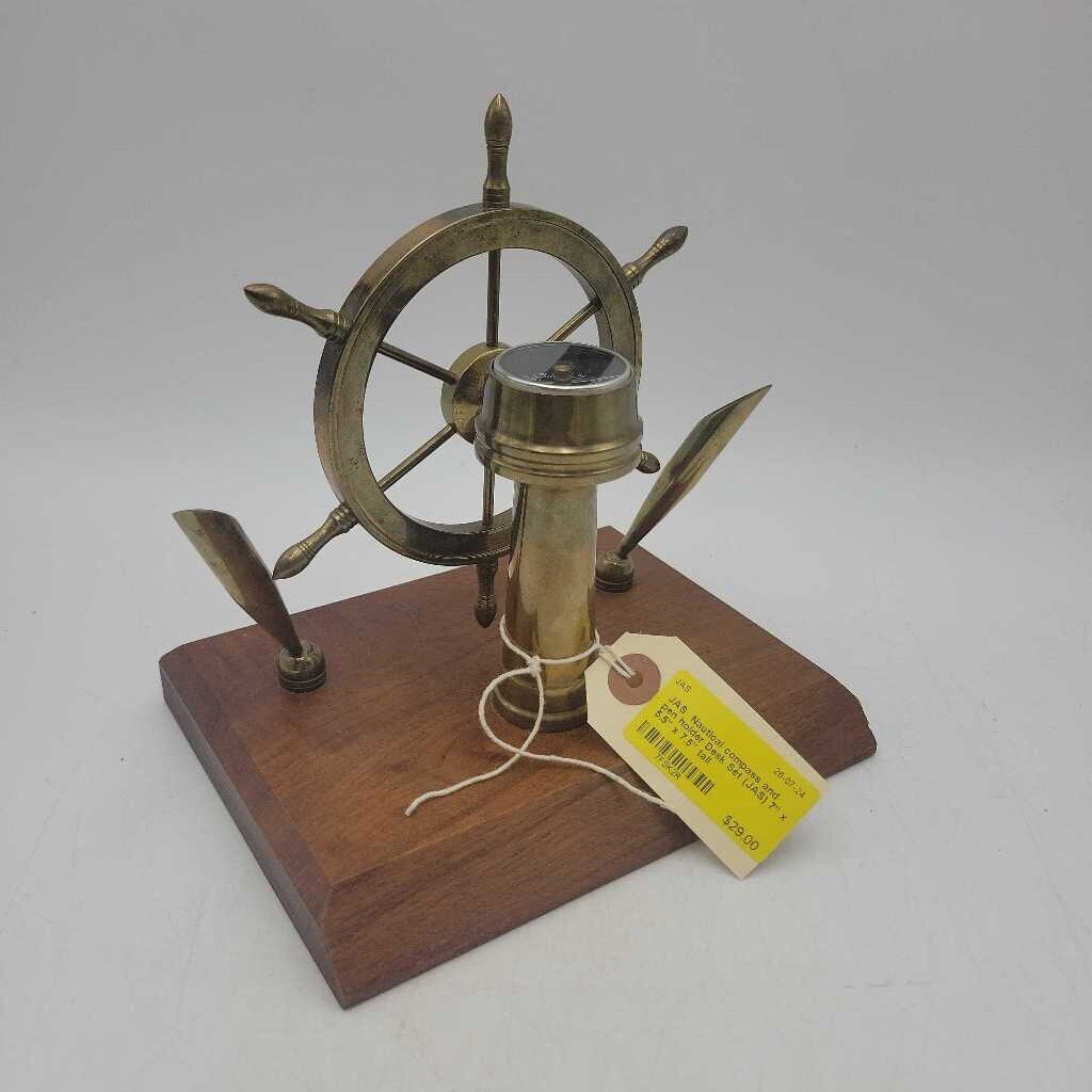 Nautical compass and pen holder Desk Set (JAS)
