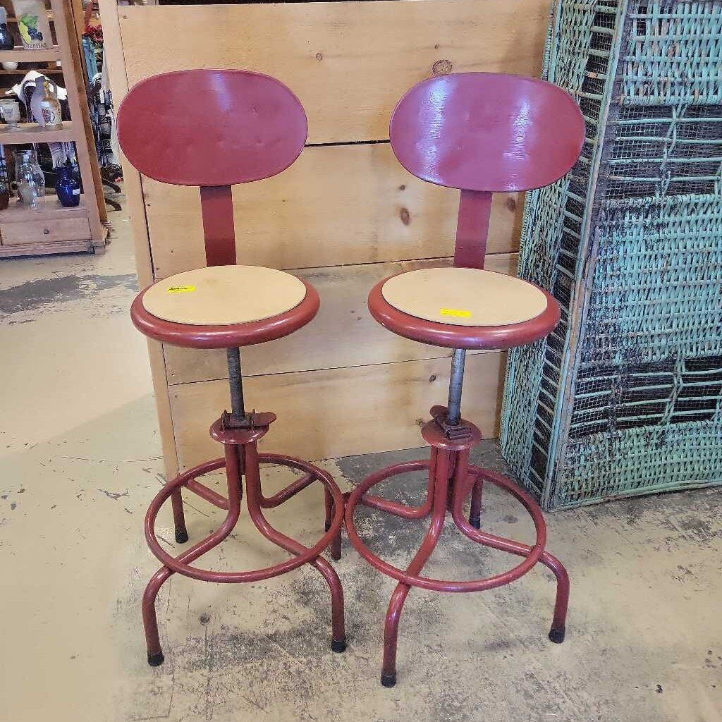 Pair Industrial Drafting Stools (DER)