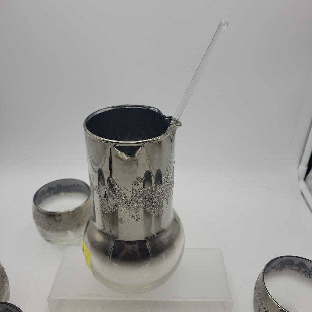 Silver Overlay Pitcher Glass set (JAS)