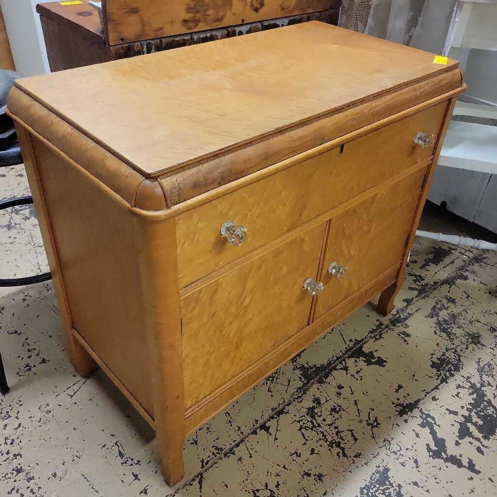 Small maple sideboard with glass knobs (RB)