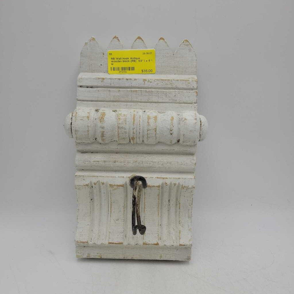 Wall hook Antique wooden block (RB)