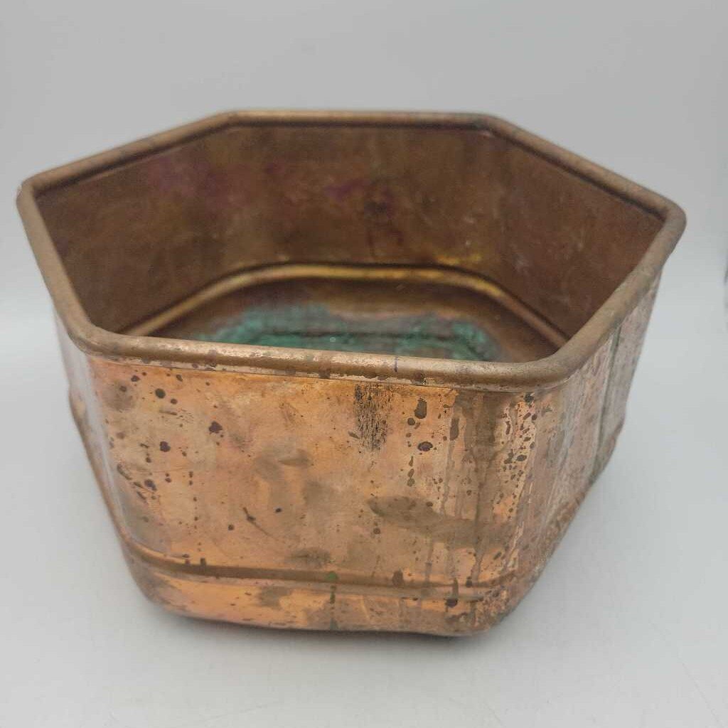 Large Hexagon Copper Planter (0000) (MCOL)