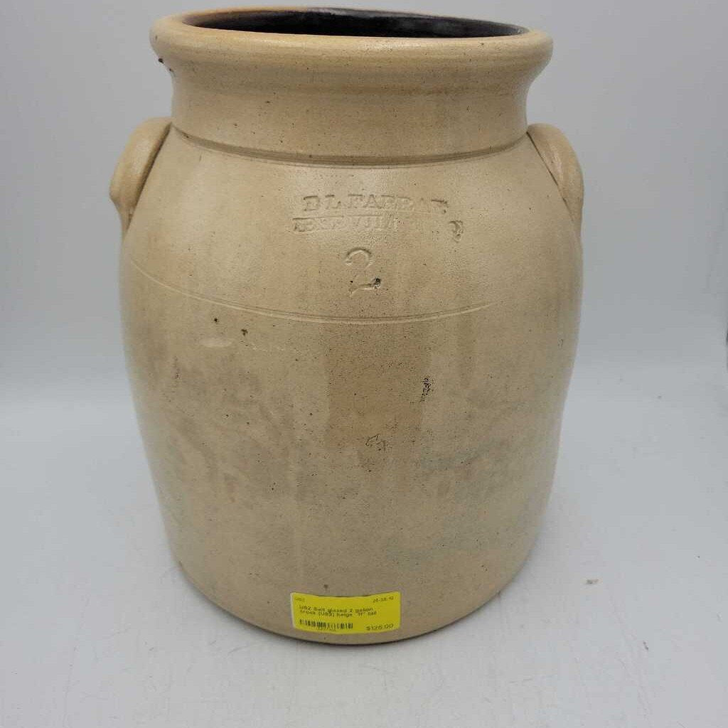 Salt glazed 2 gallon crock (US2)