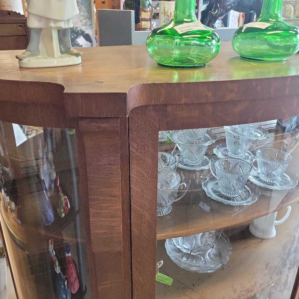Oak Bow Front Cabinet Circa 1910 (NS) 332