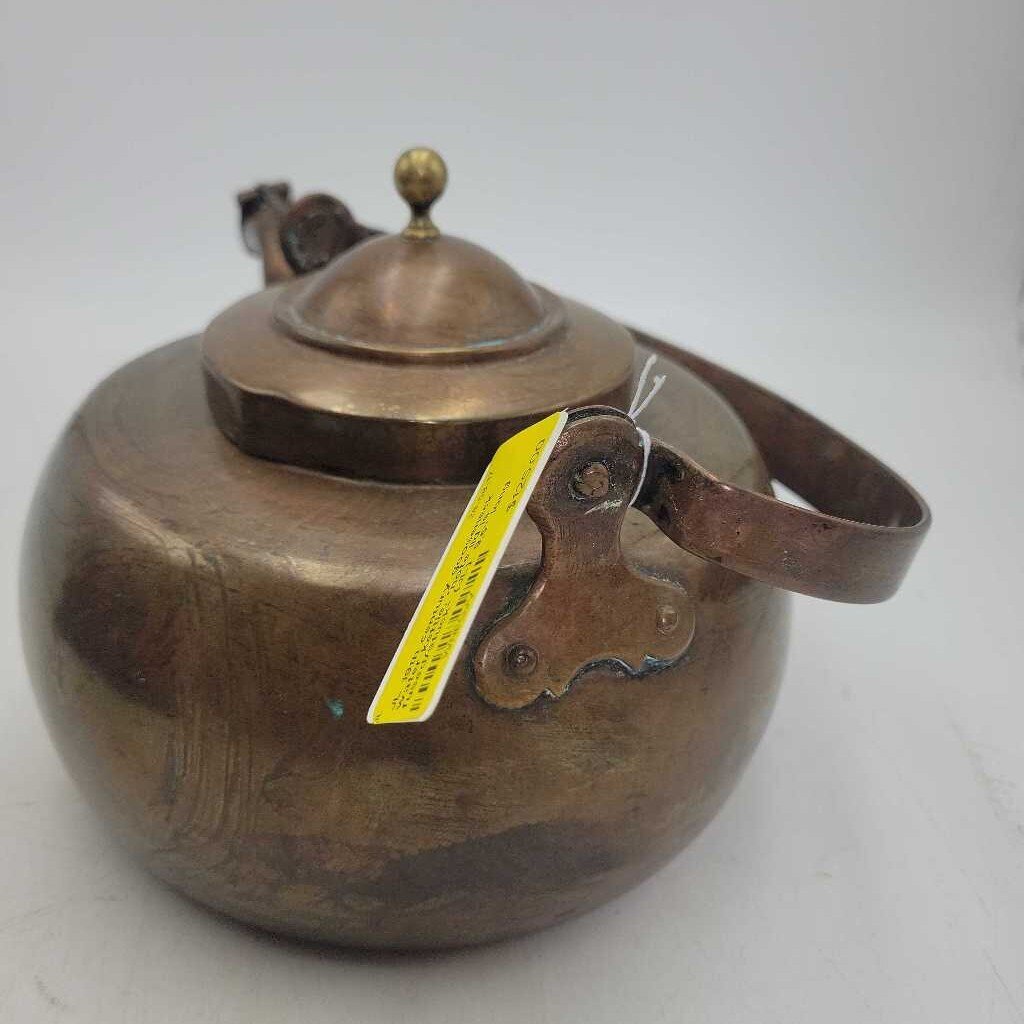 19th century gooseneck water kettle, *note lid is fused/stuck* (JL)