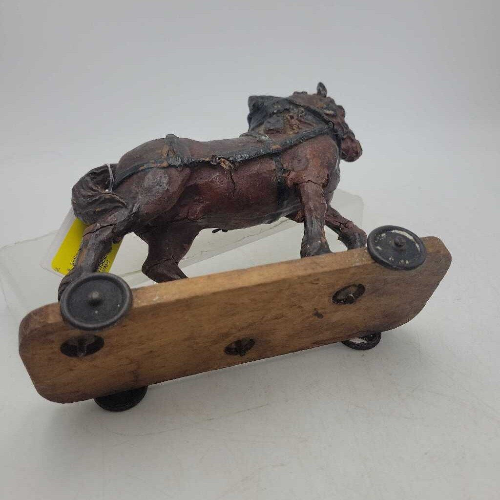 Antique Composite German Draft Horse Pull Toy (JL)
