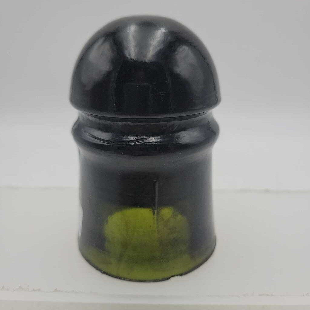 Glass Insulator color top to bottom amber streaks pony (jef)