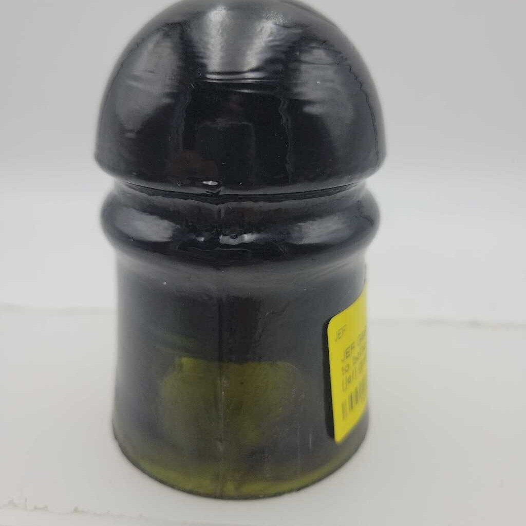 Glass Insulator color top to bottom amber streaks pony (jef)
