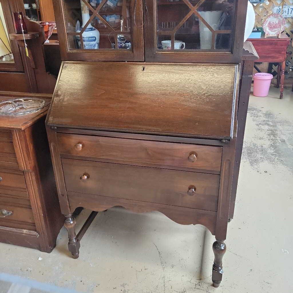 Walnut Drop Front Secretary Desk #393 (NS)