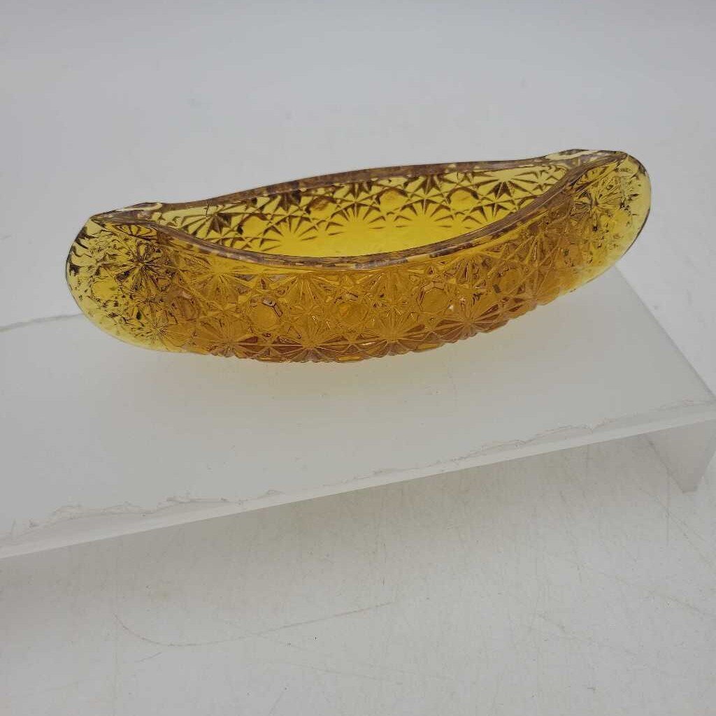 Fenton Amber Glass Canoe (GEC)
