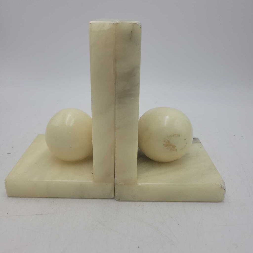 Alabaster Ball Bookends (1944) (MCOL)