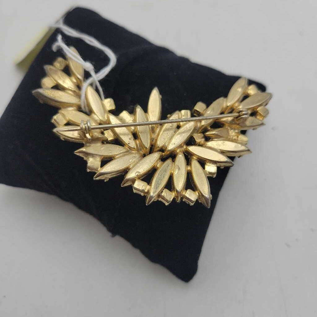Brown rhinestone brooch - 14956